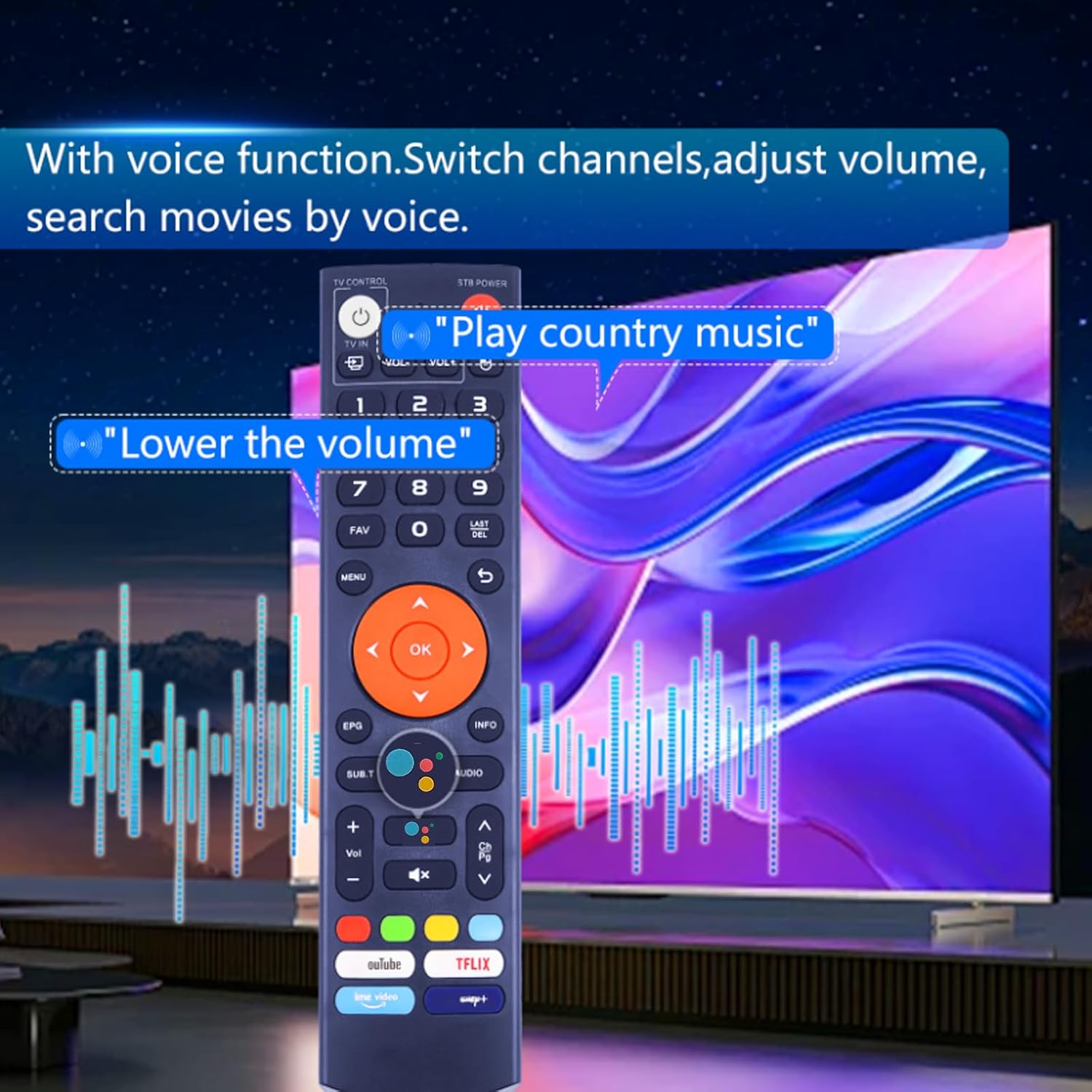 V3 Plus & V3 Pro Replacement Remote for VSeeBox | Voice & IR