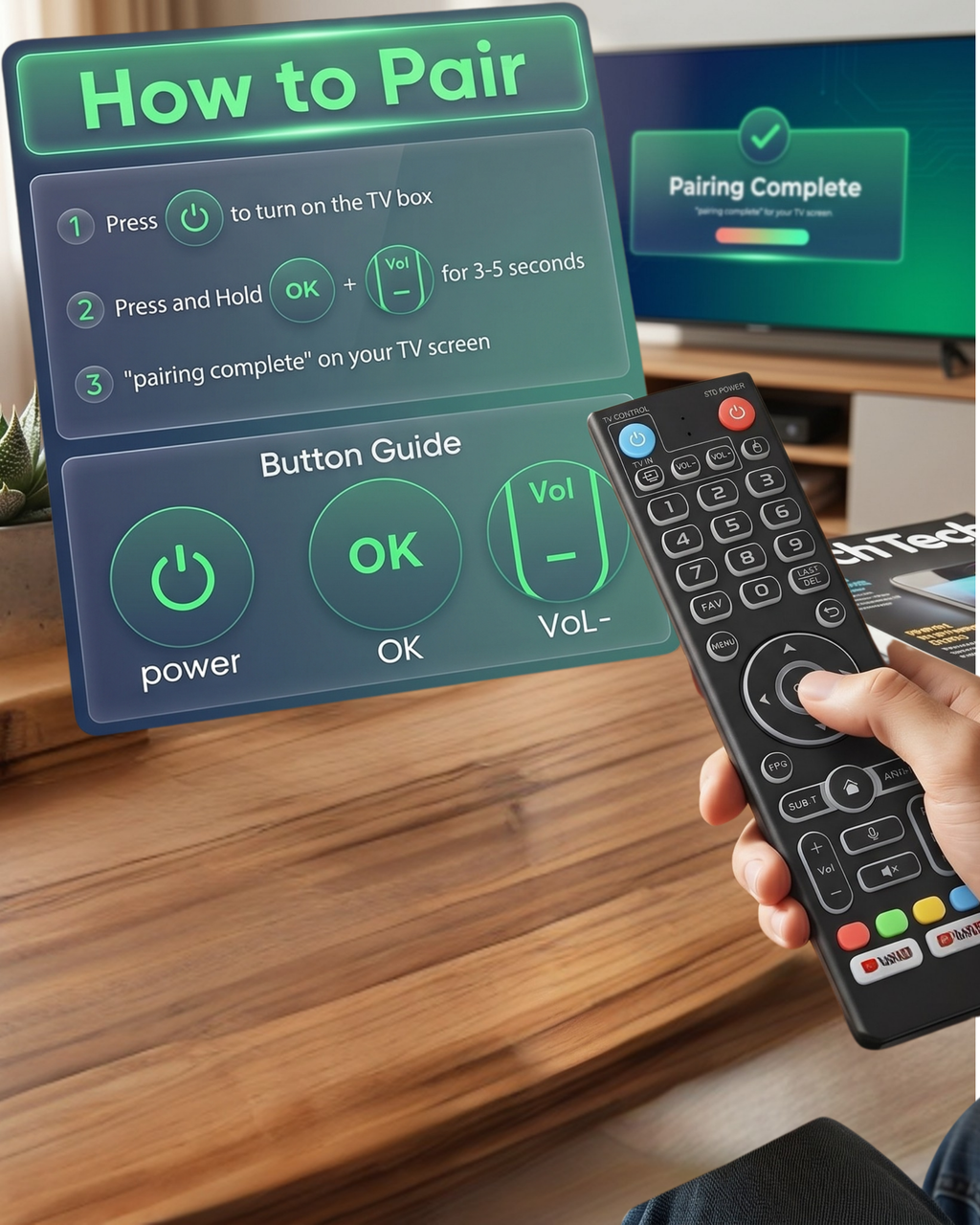 Universal Voice Remote for VSeeBox V3 Pro, V3 Plus & V5 Pro